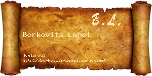 Borkovits Lehel névjegykártya